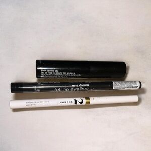 Morphe Gold Eyeliner. Brow Gel, Black Sealed Eyeliner, Make it Big BNWOB $25